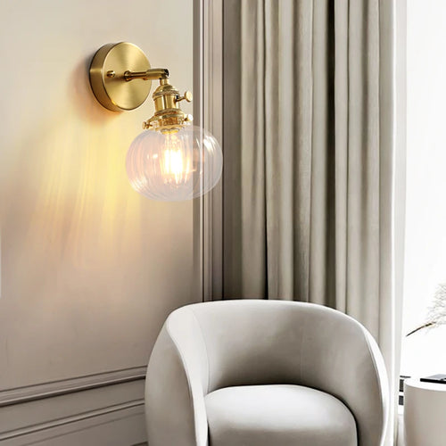 applique murale nordique en cuivre avec abat-jour en verre led - vue 4 sur 11