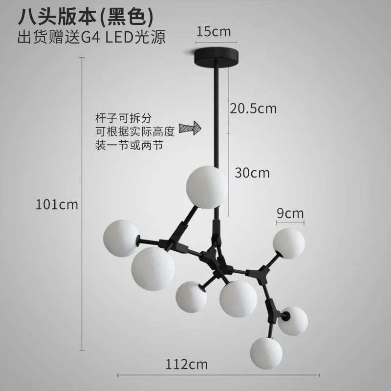 lustre moderne nordique pour décoration intérieure élégante - vue 12 sur 18