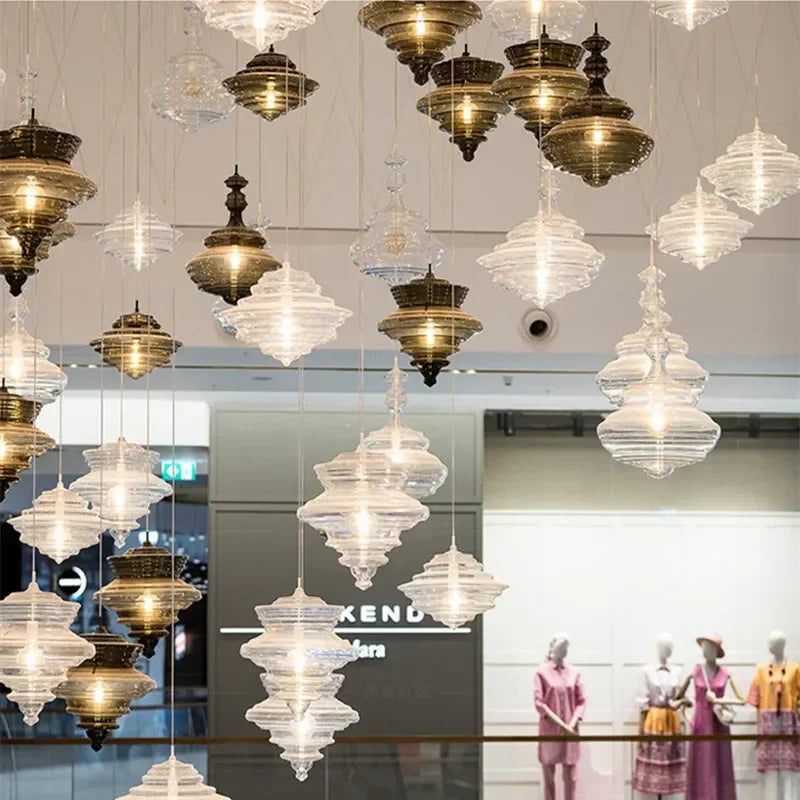 lustre nordique en verre pour un éclairage décoratif élégant