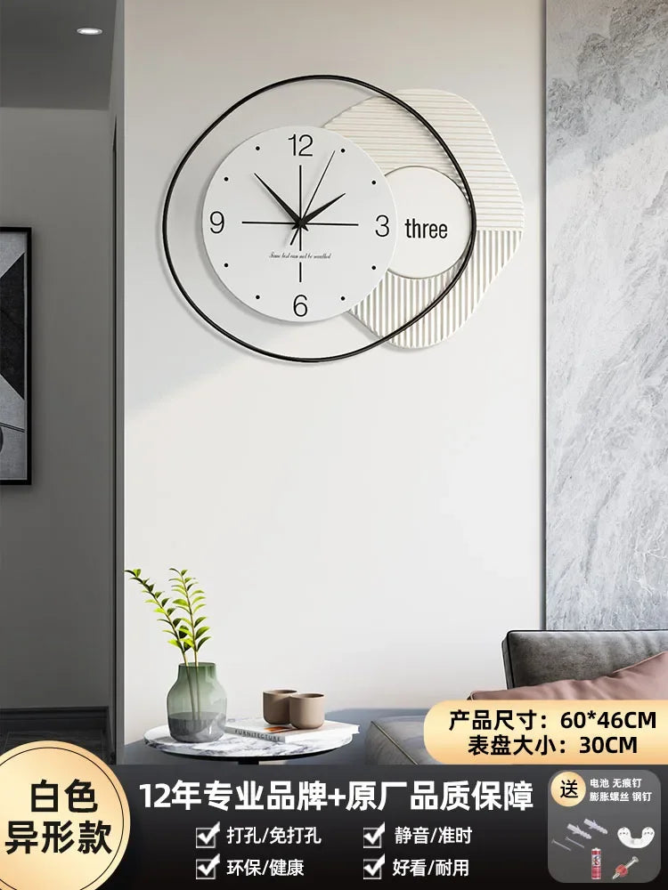 horloge murale silencieuse design nordique moderne luxe décoratif - vue 9 sur 10