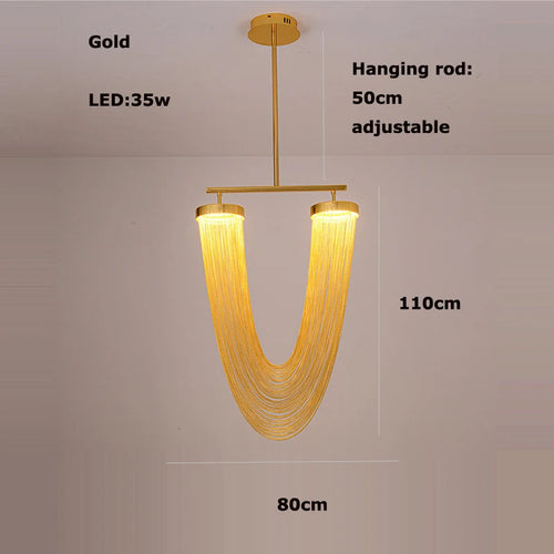 lustre artistique à led en aluminium chromé avec intensité variable - vue 17 sur 21