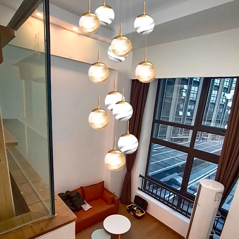 Lustre d'escalier moderne éclairage intérieur plafonnier pour salon éclairage intérieur