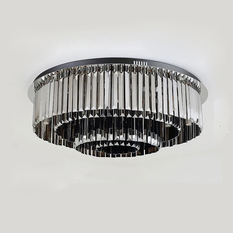 plafonnier led moderne de luxe en cristal décoration maison - vue 6 sur 9