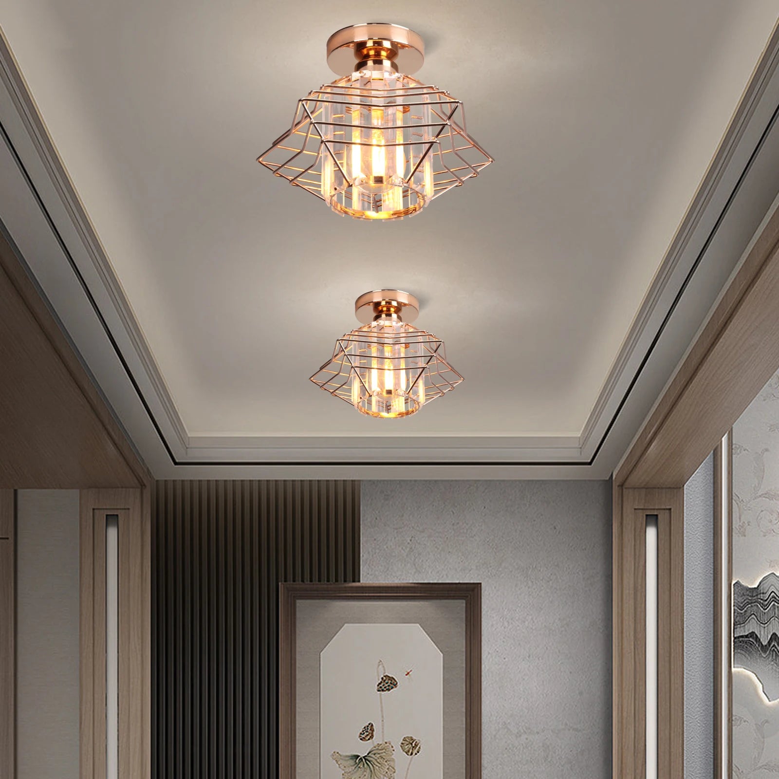 Plafonnier LED en cristal design moderne décor - vue 7 sur 14