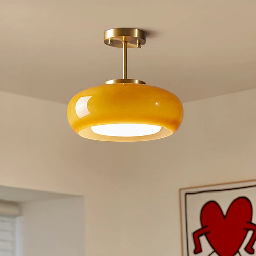 plafonnier moderne nordique en verre led iwhd - vue 10 sur 20