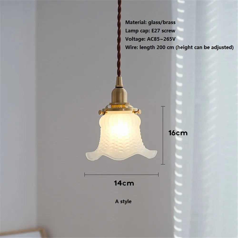 lustre nordique rétro en verre pour décoration intérieure - vue 3 sur 8