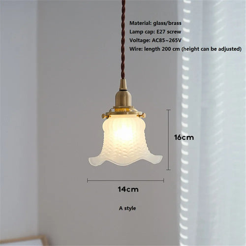 lustre nordique rétro en verre pour décoration intérieure - vue 4 sur 8
