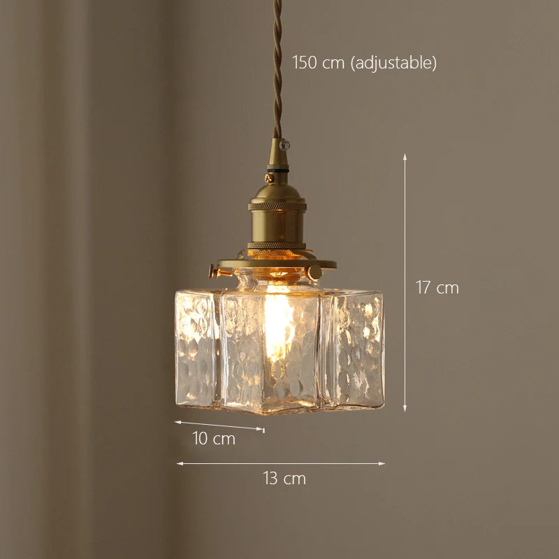 lustre japonais en verre minimaliste moderne avec éclairage led
