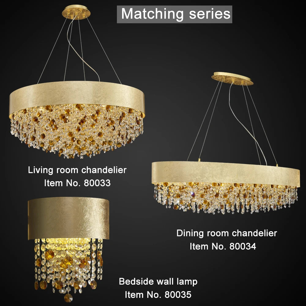 lustre en cristal moderne led avec intensité variable - vue 6 sur 10