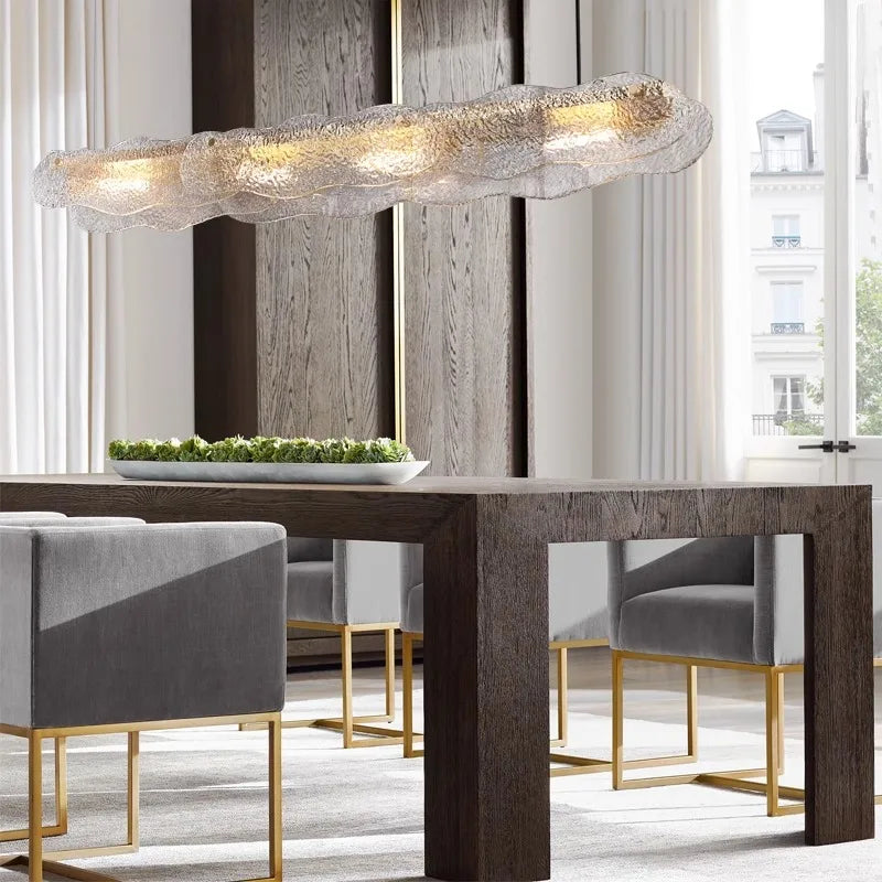 suspension moderne en cuivre et verre pour restaurant - vue 3 sur 12