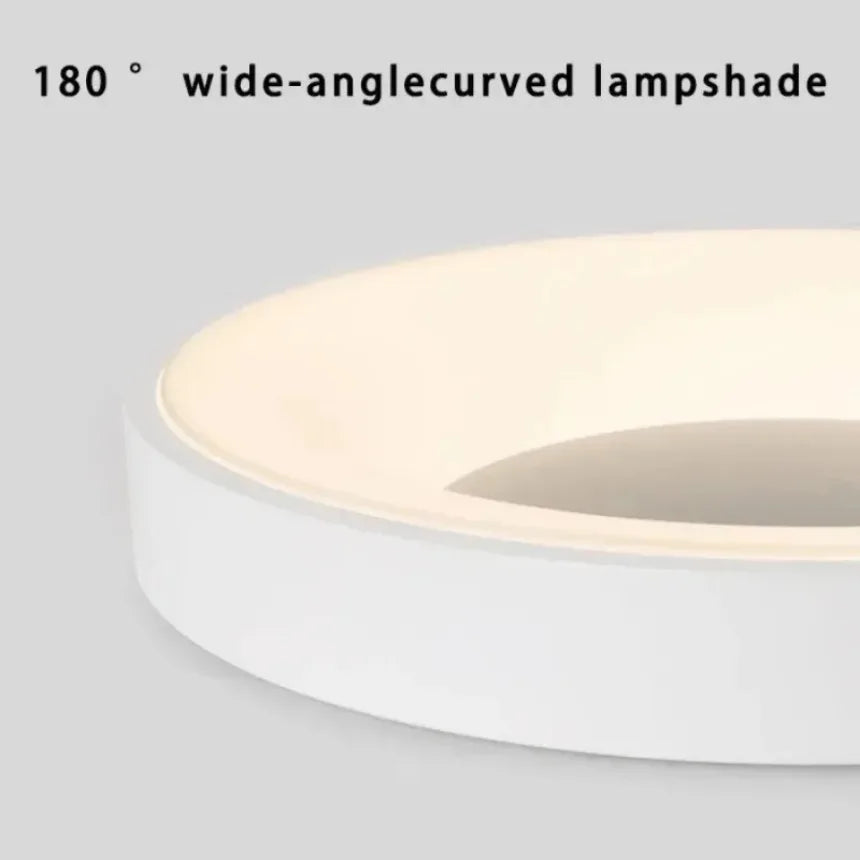 plafonnier led macaron moderne circulaire grain de bois réglable - vue 6 sur 14