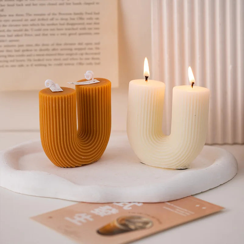 bougies parfumées en forme de u lot de cadeaux pour invités décoratives - vue 3 sur 10