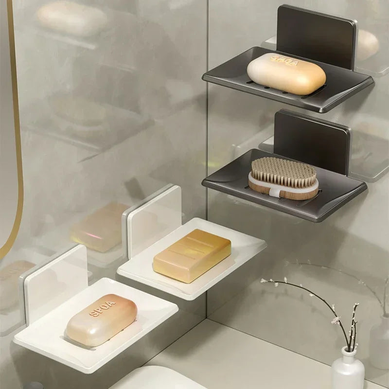 porte-savon mural en aluminium pour rangement de salle de bain et cuisine - vue 4 sur 9