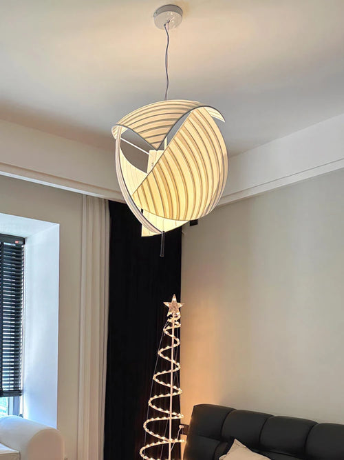 lustre à led style wabi sabi pour décoration intérieure - vue 5 sur 7