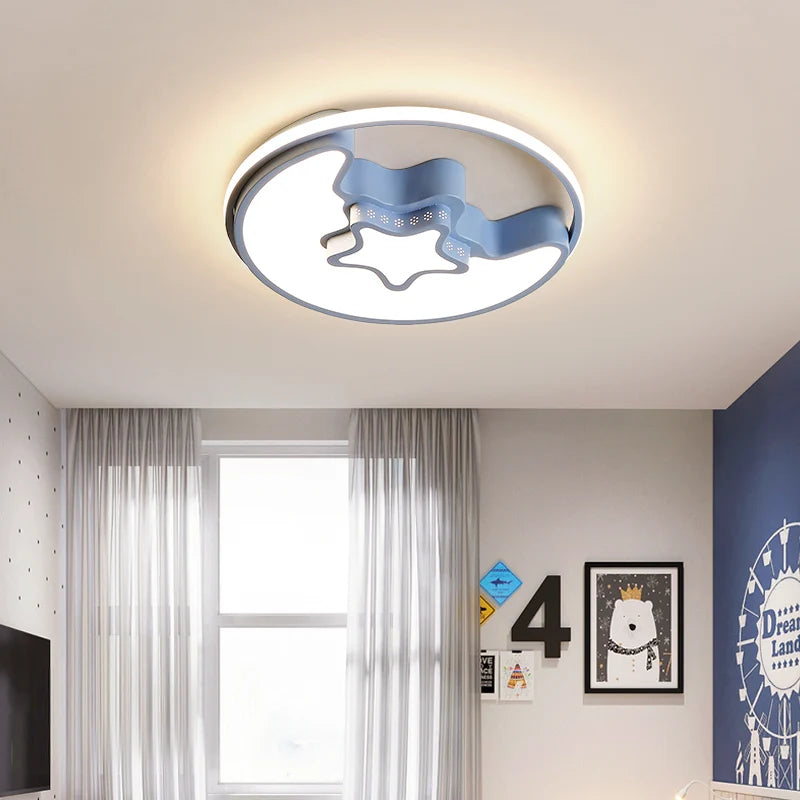 plafonnier led lune dessin animé pour enfants moderne - vue 3 sur 15
