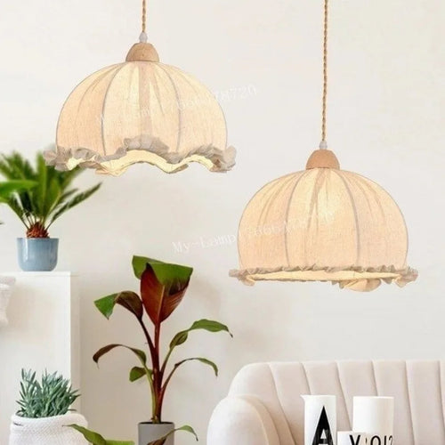 Lustre nordique en tissu de coton et de lin - vue 3 sur 16