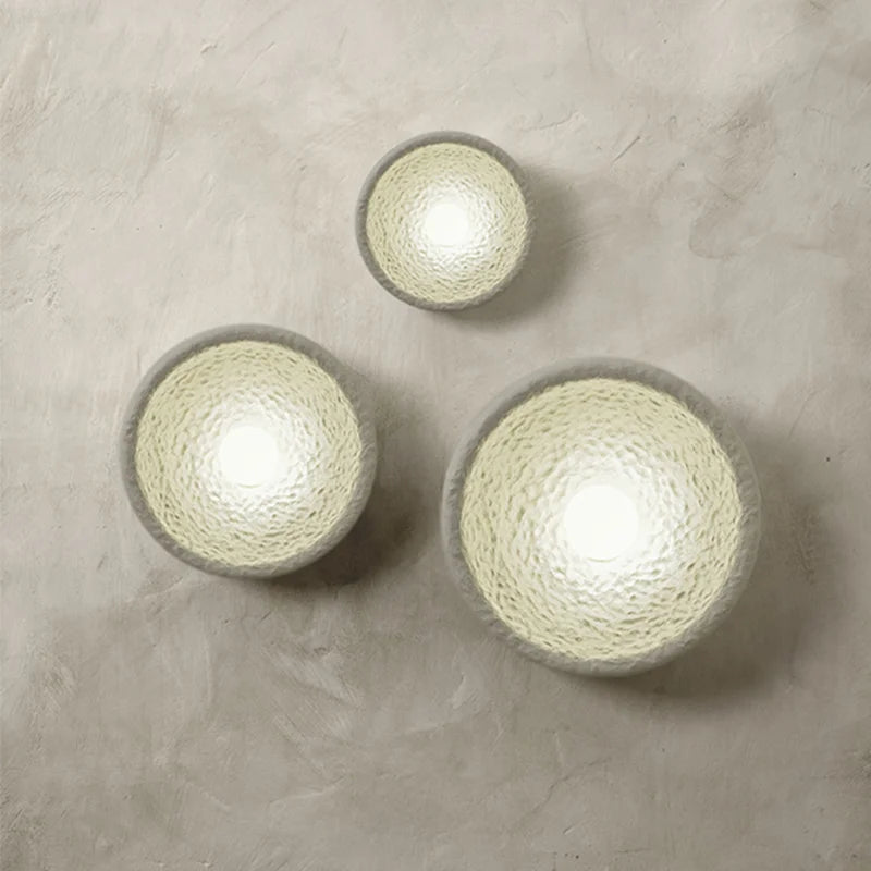 applique murale led vintage wabi sabi en résine et verre décorative