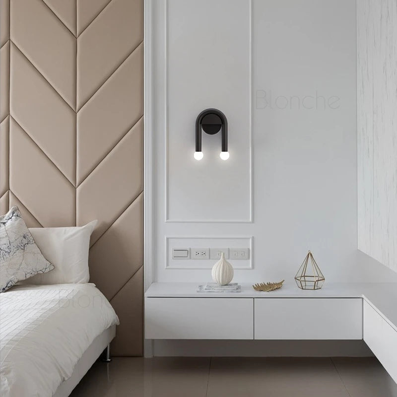 applique murale led moderne nordique en forme de u pour intérieur - vue 5 sur 6