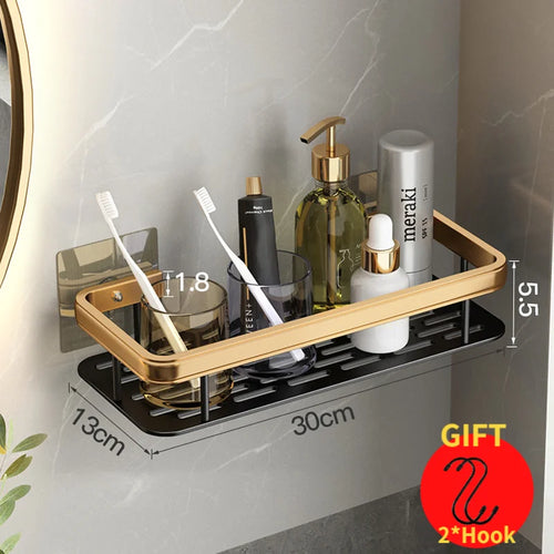 étagères murales en aluminium pour salle de bain sans perçage - vue 11 sur 16