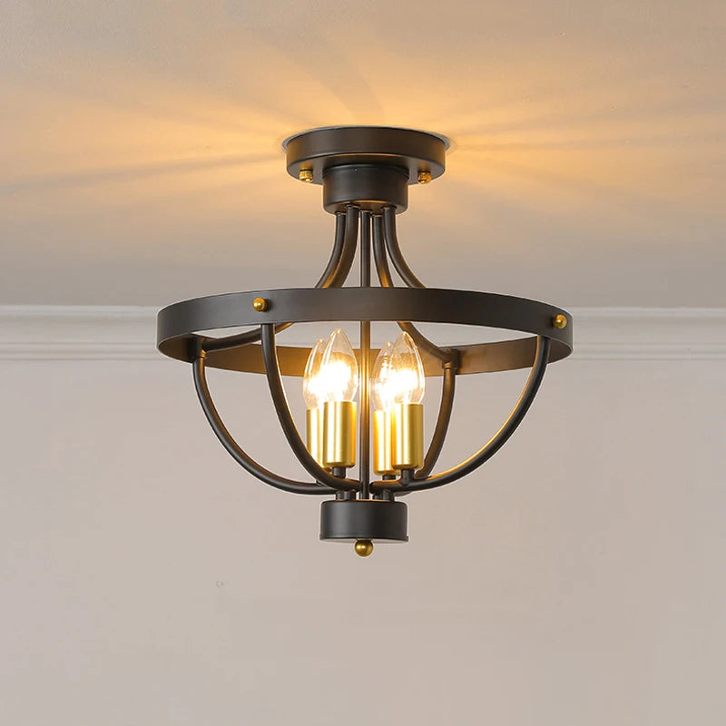 lustre géométrique moderne de ferme éclairage suspendu rustique - vue 5 sur 8