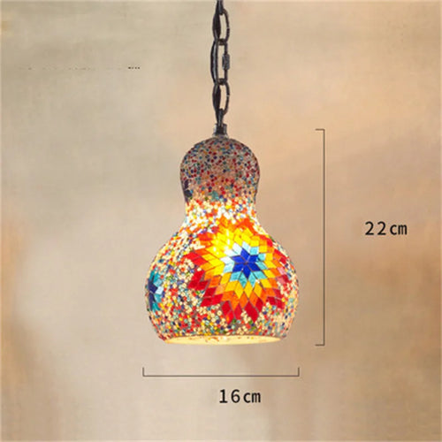lustre en mosaïque turque fait main style art déco romantique en verre coloré - vue 10 sur 16