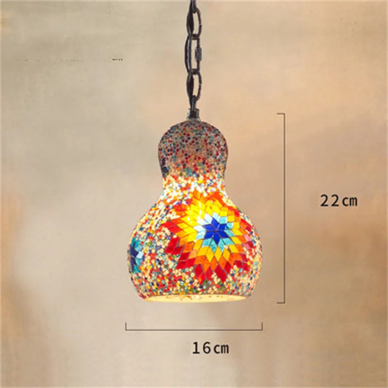 lustre en mosaïque turque fait main style art déco romantique en verre coloré - vue 9 sur 16