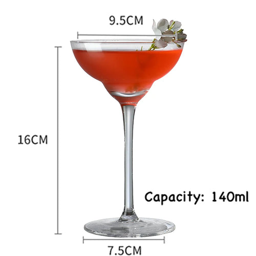 Verres à cocktail champagne martini vin à pied