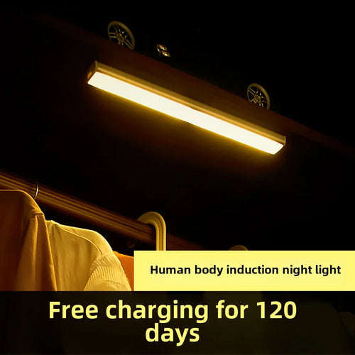 Luz inteligente humana portátil LED nocturna, carga por USB, inducción de emergencia, armario de cabecera, iluminación de interr - vue 5 sur 6