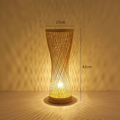 Lampe de Table en bambou tissée à la main - vue 6 sur 8