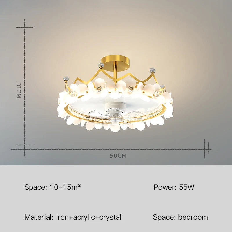 ventilateur de plafond led moderne avec télécommande et éclairage décoratif - vue 9 sur 10