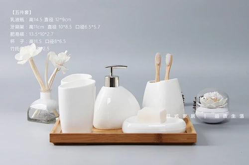 ensemble daccessoires en céramique pour salle de bain élégant et pratique - vue 3 sur 10