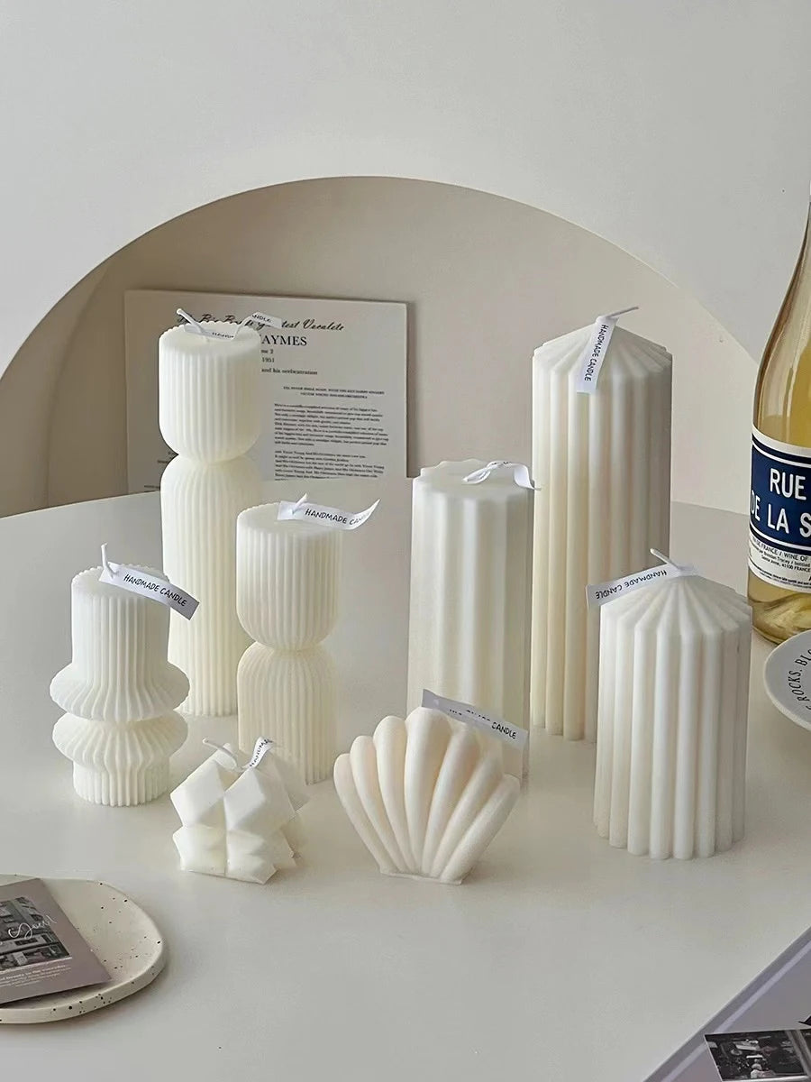 accessoires de décoration moderne bougies parfumées géométriques de luxe - vue 2 sur 12