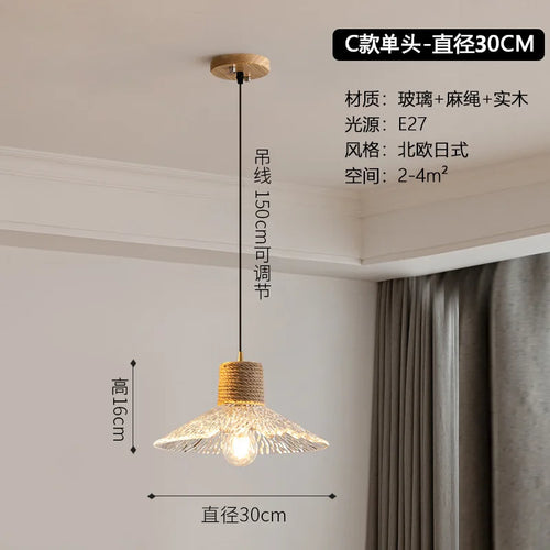 lustre nordique japonais trois têtes style bûche pour intérieur créatif - vue 9 sur 13