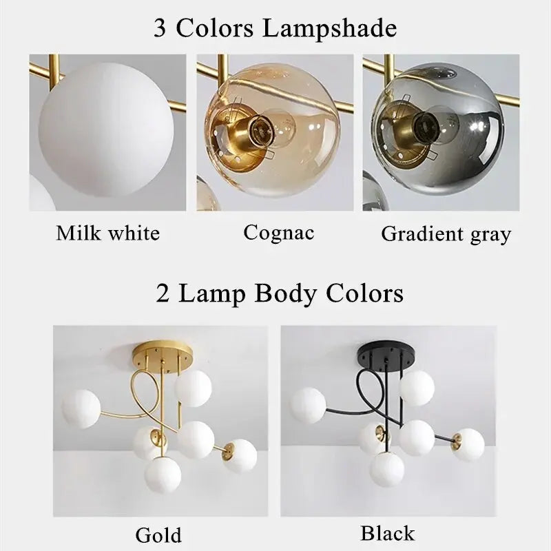 lustre en verre design pour un éclairage élégant intérieur - vue 7 sur 12