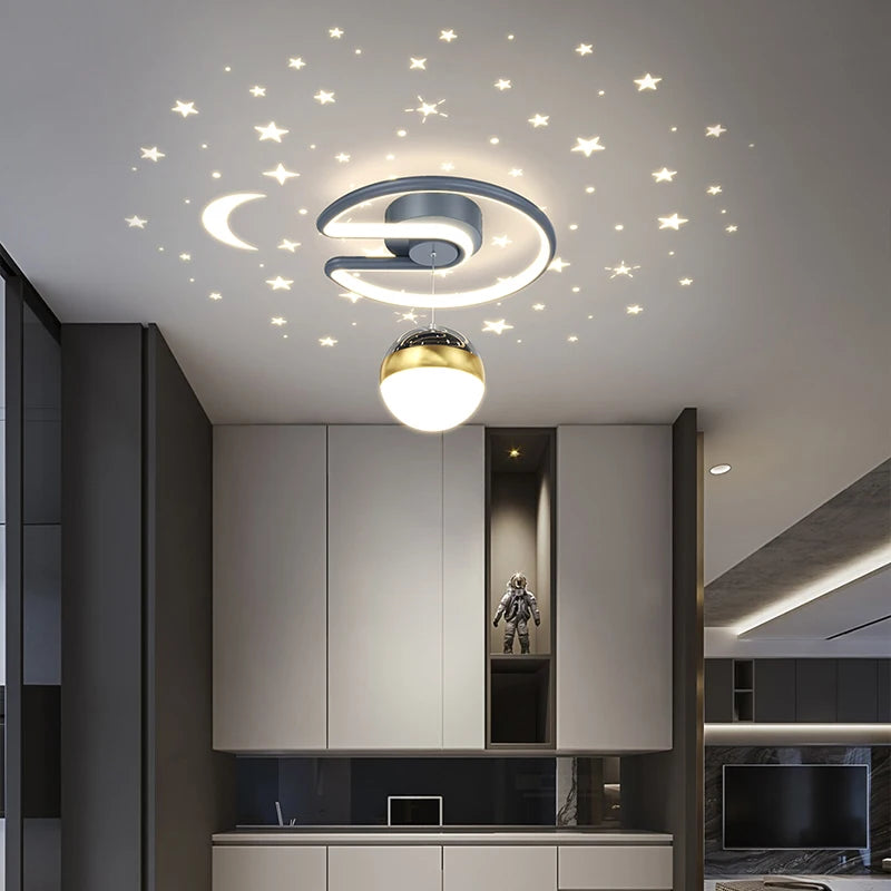 Noir gris 28W LED plafonnier pour couloir boule de verre nuances Foyer allée éclairage intérieur Luminaire Lustre effet étoile livraison directe
