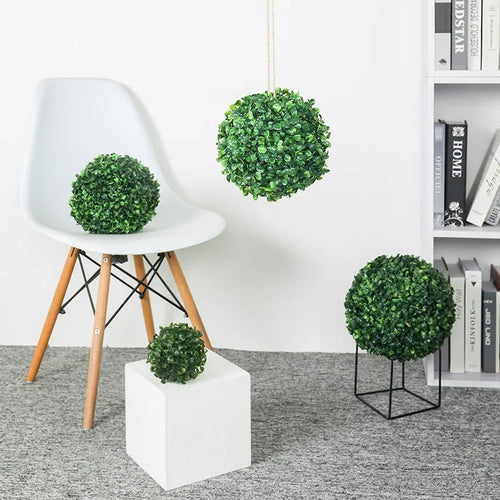 boule décorative en gazon artificiel pour jardin mariage et balcon - vue 6 sur 10