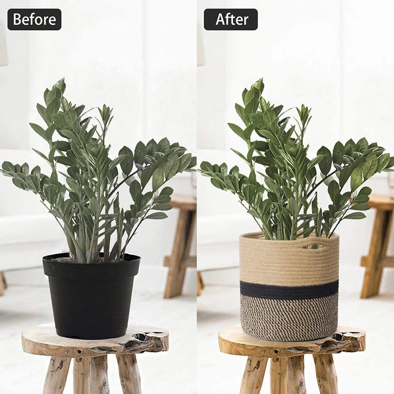 paniers tissés en coton pour rangement et décoration maison - vue 11 sur 12