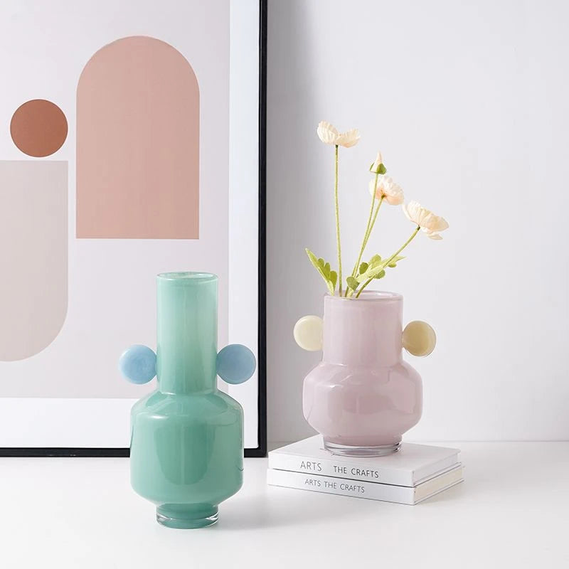 vase en vitrail fleur de dessin animé avec oreilles décoratif - vue 5 sur 9