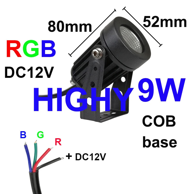 éclairage de jardin à led rgb étanche pour extérieur