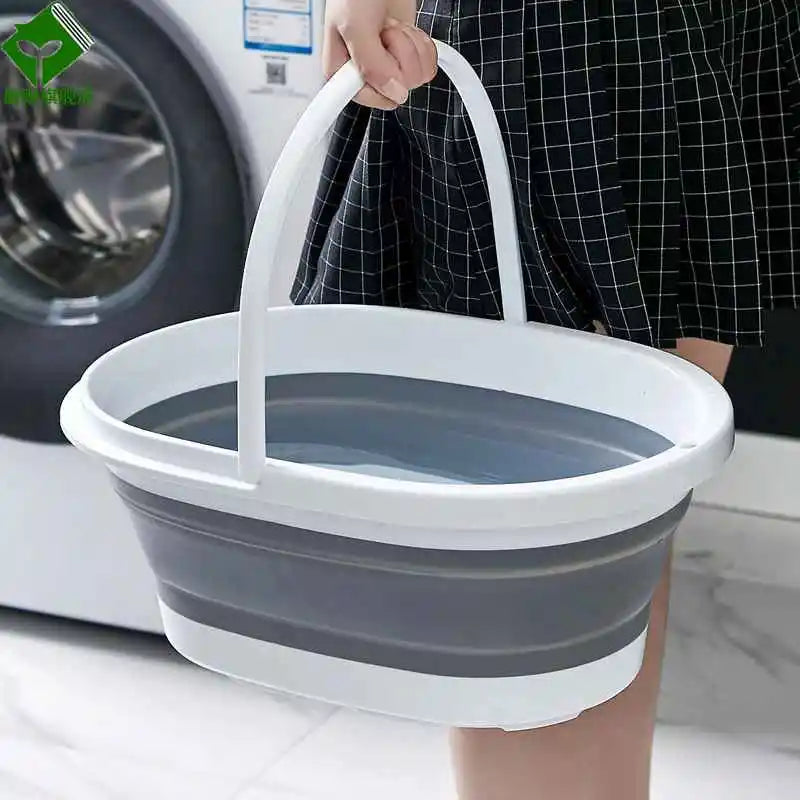 panier pliable pour linge et rangement en plastique - vue 4 sur 9