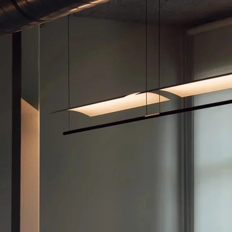 lustre suspendu moderne nordique éclairage design long et simple - vue 5 sur 12