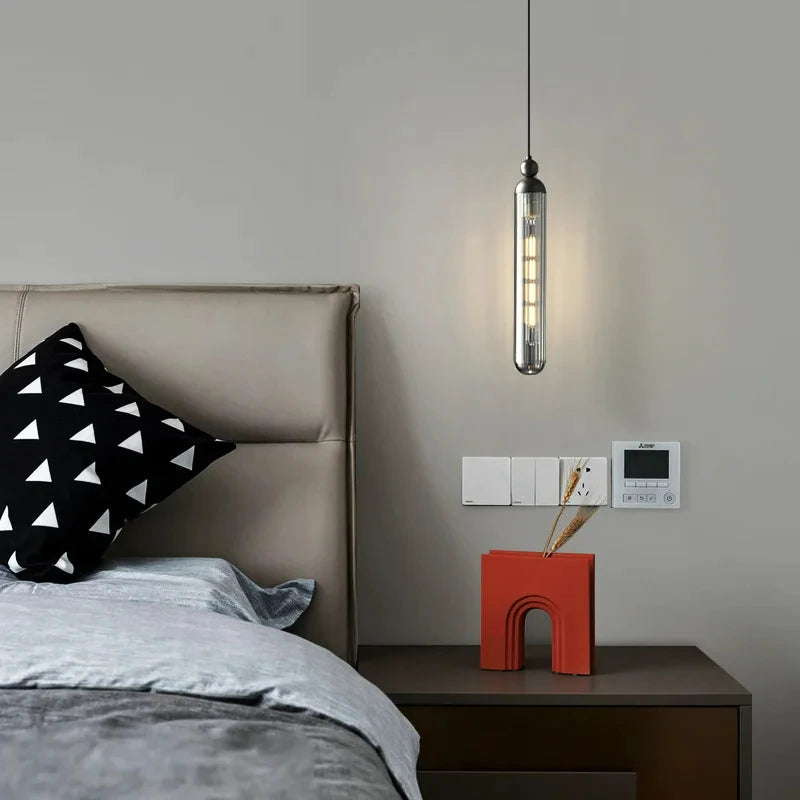 lustre nordique en verre avec cordon réglable et - vue 3 sur 8