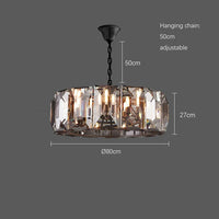 lustre moderne en cristal k9 suspension rectangulaire grande taille