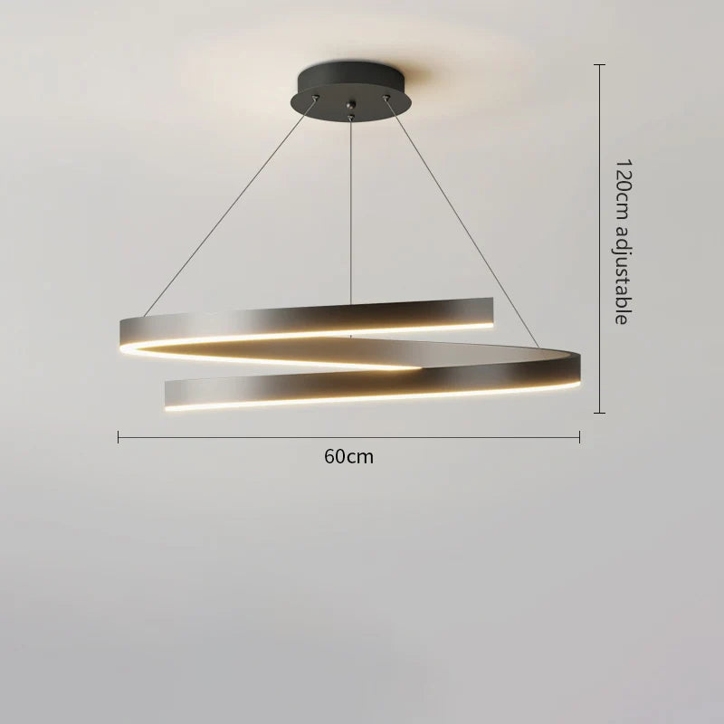 lustre à anneau simple moderne en fer doré avec éclairage LED intérieur - vue 13 sur 15