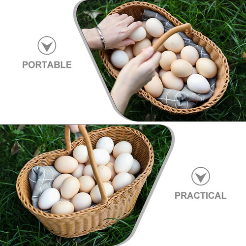 panier en rotin pour pique-nique avec poignée pratique - vue 7 sur 7
