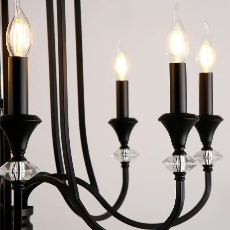 lustre rétro en cristal avec lampes led pour salon luxueux