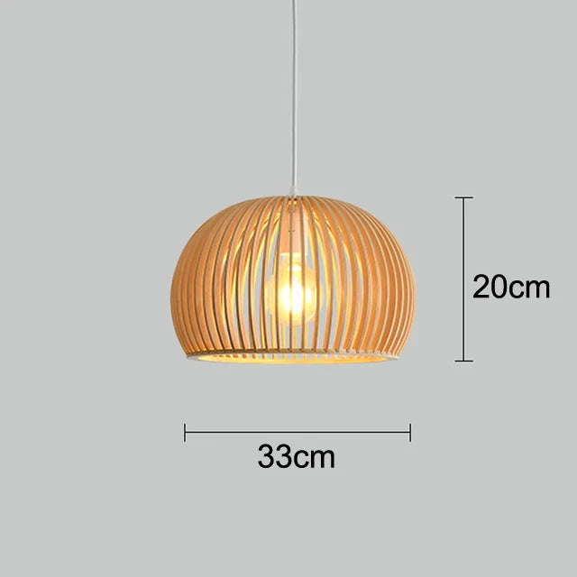 cage à oiseaux en bois luminaire suspension tom bois - vue 8 sur 9