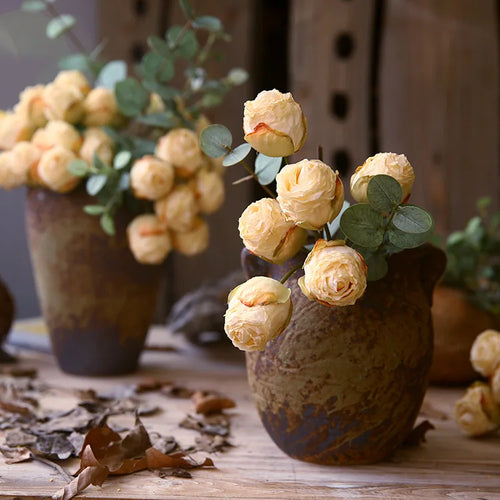 bouquet de roses artificielles en soie décorations rétro pour divers espaces - vue 4 sur 9