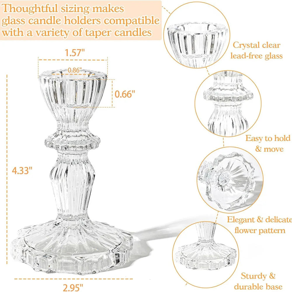 bougeoir en verre décoratif pour mariage et bureau - vue 4 sur 6