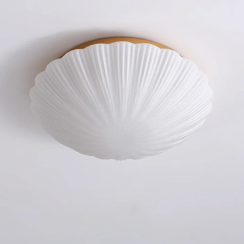 plafonnier en verre de coquillage style nordique pour décoration intérieure - vue 5 sur 7